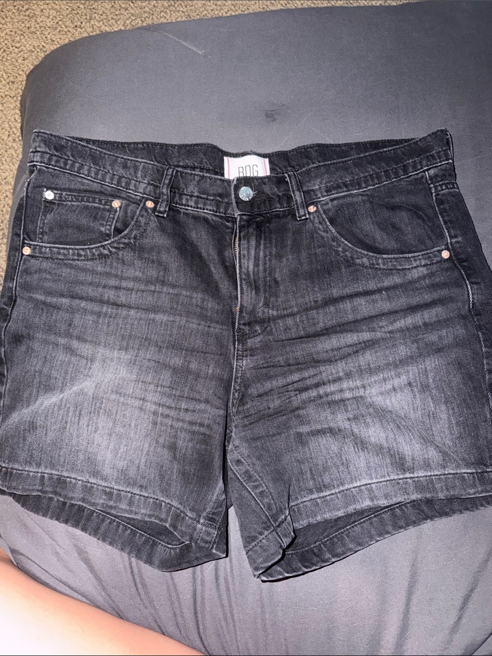 BDG Washed Black Denim Shorts